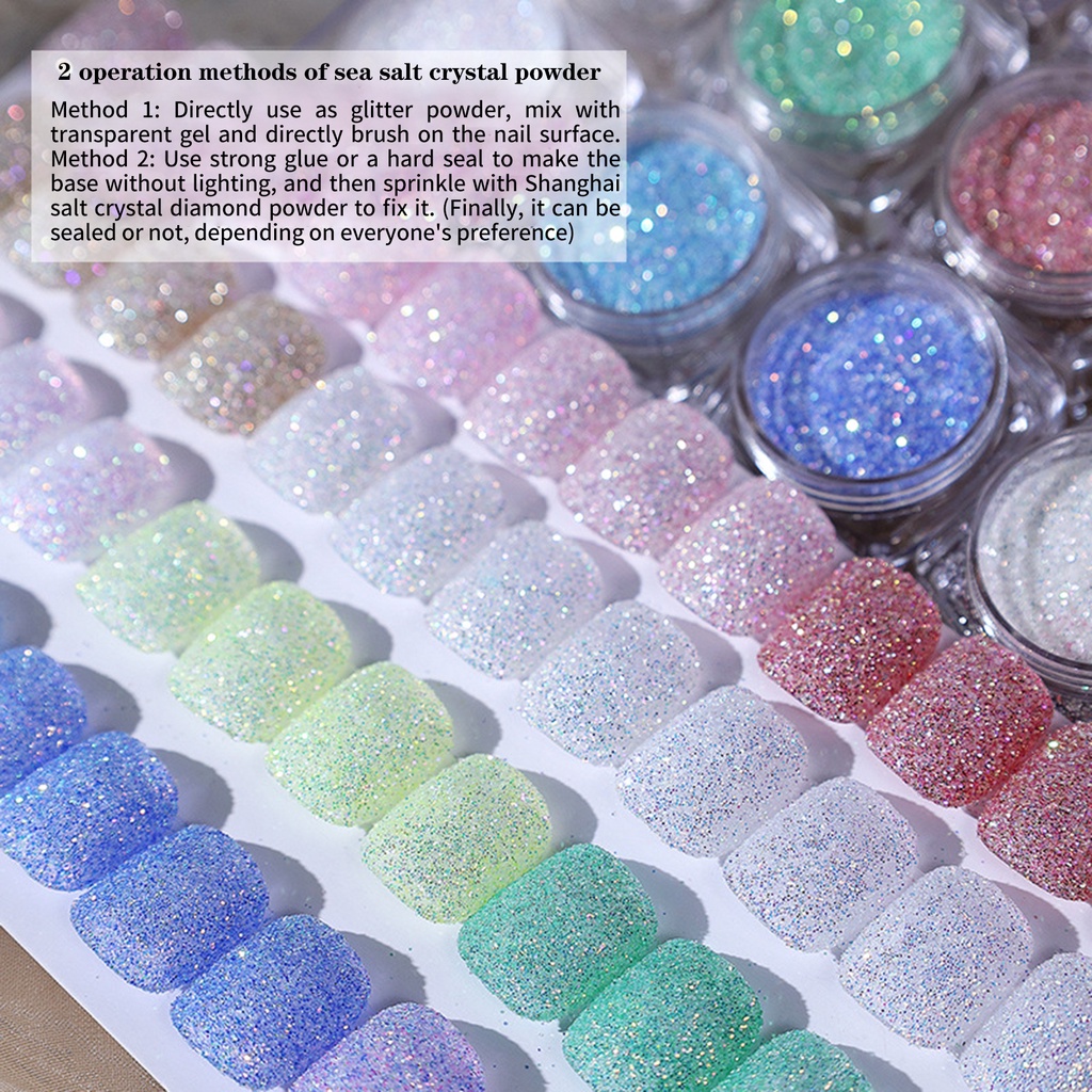 Bột Kim Tuyến Nhiều Màu Không Phai Dùng Để Trang Trí Móng Nghệ Thuật