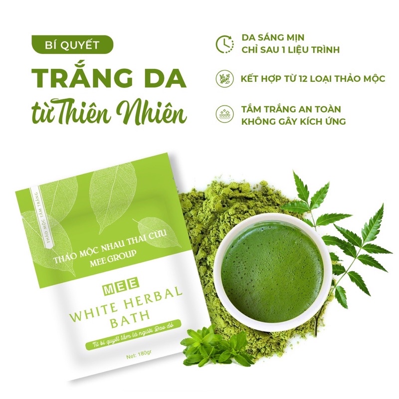 Tắm trắng nhau thai cừu, dưỡng trắng da body thảo mộc Mee Natural White Herbal Bath 180g | BigBuy360 - bigbuy360.vn