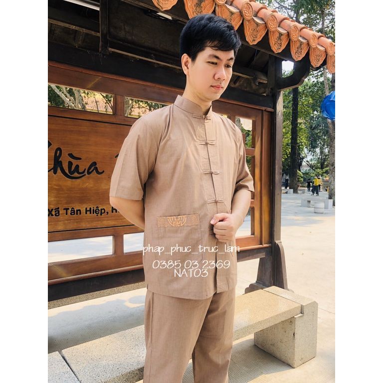 Áo Lam Đi chùa Đồ bộ Nam Vải Ấn