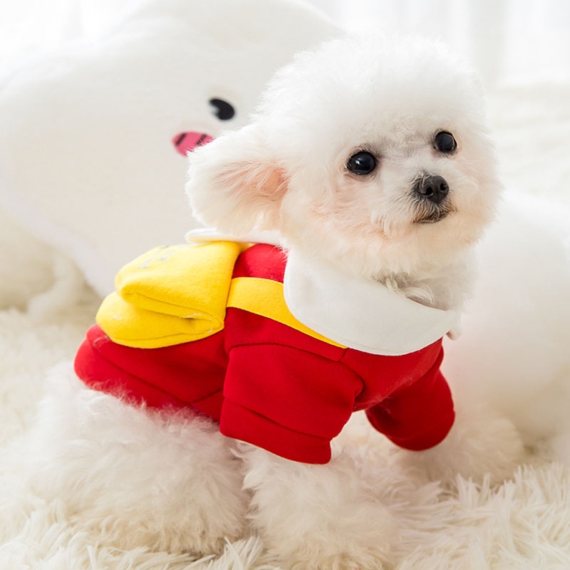 Vật Nuôi Vừa Và Nhỏ Hoạt Hình Dễ Thương Túi đeo Vai Phong Cách Hai Chân Quần áo Mùa Xuân Và Mùa Thu Thời Trang Chó Buộc Dây Quần áo