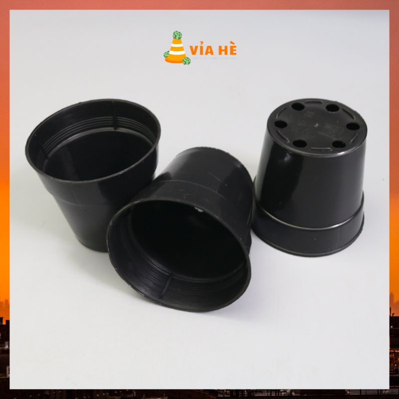 Chậu nhựa đen cứng mini size nhỏ 8x9 THAKICO trồng sen đá xương rồng giá tại xưởng