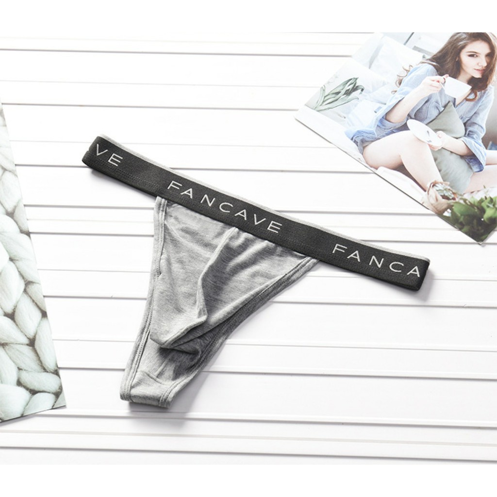 Quần lót nam, quần lót lọt khe cotton cao cấp in chữ 3 màu cơ bản