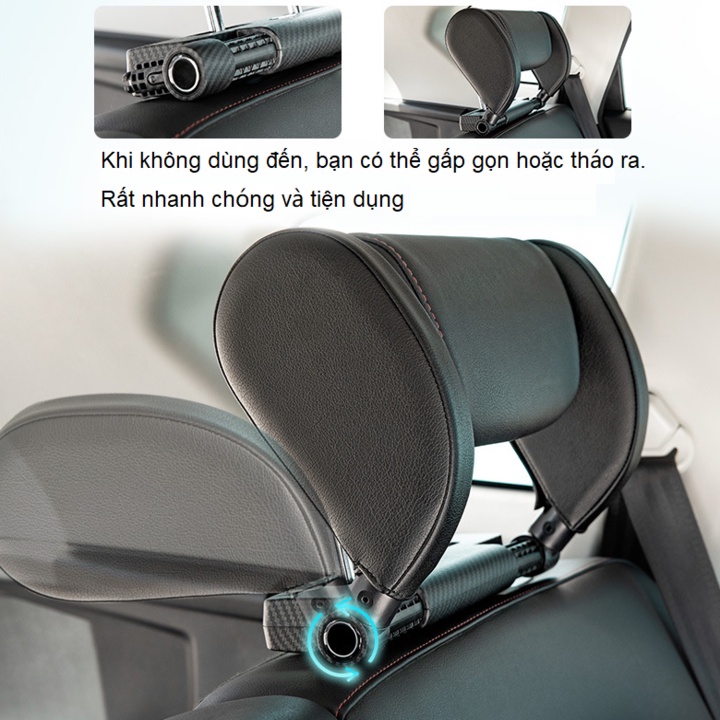 Gối tựa đầu, gối tựa cổ khi ngủ trên xe ô tô kiểu dáng nhỏ gọn tiện lợi-Hàng loại 1