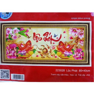 Tranh thêu chữ thập Lộc phát 223028 85*40cm