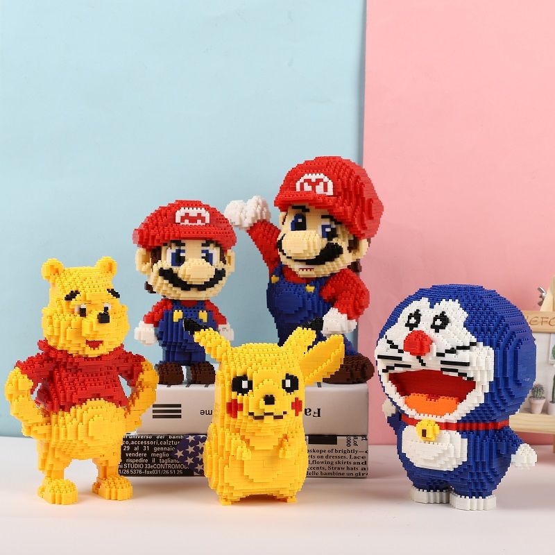 Lego Building Blocks Đồ chơi Kim cương tí hon lắp ráp Pikachu Mario Jingle Cat Girl Gift Trang trí gia đình