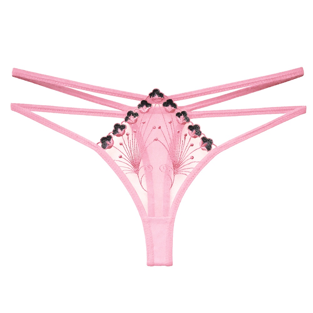 Quần lót nữ lọt khe 2 dây đính bông nhỏ sexy LK010