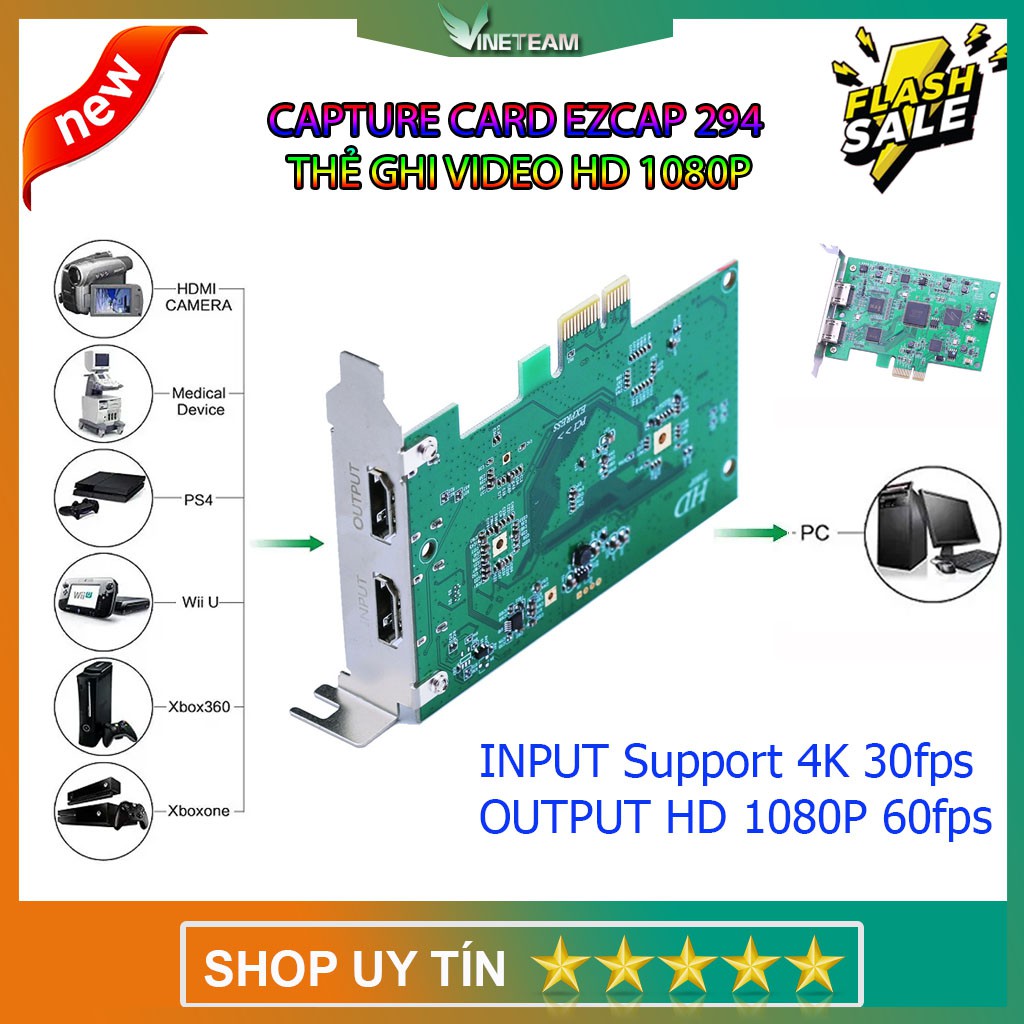 EZCAP 294 1080P HD Thẻ hộp ghi video cho OBS Livetream Broadcast Webcast cho Windows,Xbox PS4 ghi lại trò chơi