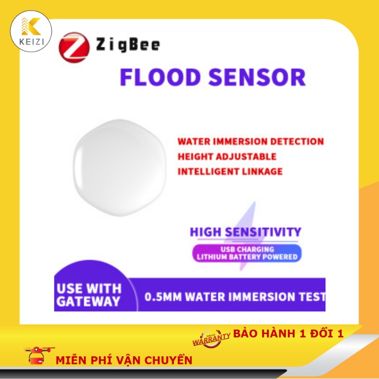 Cảm Biến Phát Hiện Rò Rỉ Nước Tuya SmartLife Zigbee Giám Sát Từ Xa Thông Minh (có kèm pin)