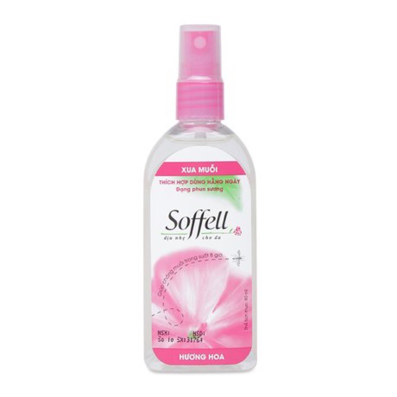 Xịt xua đuổi, chống muỗi Soffell 80ml (Phun sương - Hiệu quả 8 giờ)(Dùng cho bé trên 4 tuổi)[sofell, soffel, sofell]