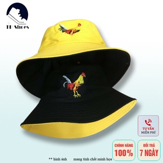 Mũ Tai Bèo In Hình Gà Trống Đủ Màu, Nón Bucket Vành Rộng Nhiều Màu Phong Cách Unisex