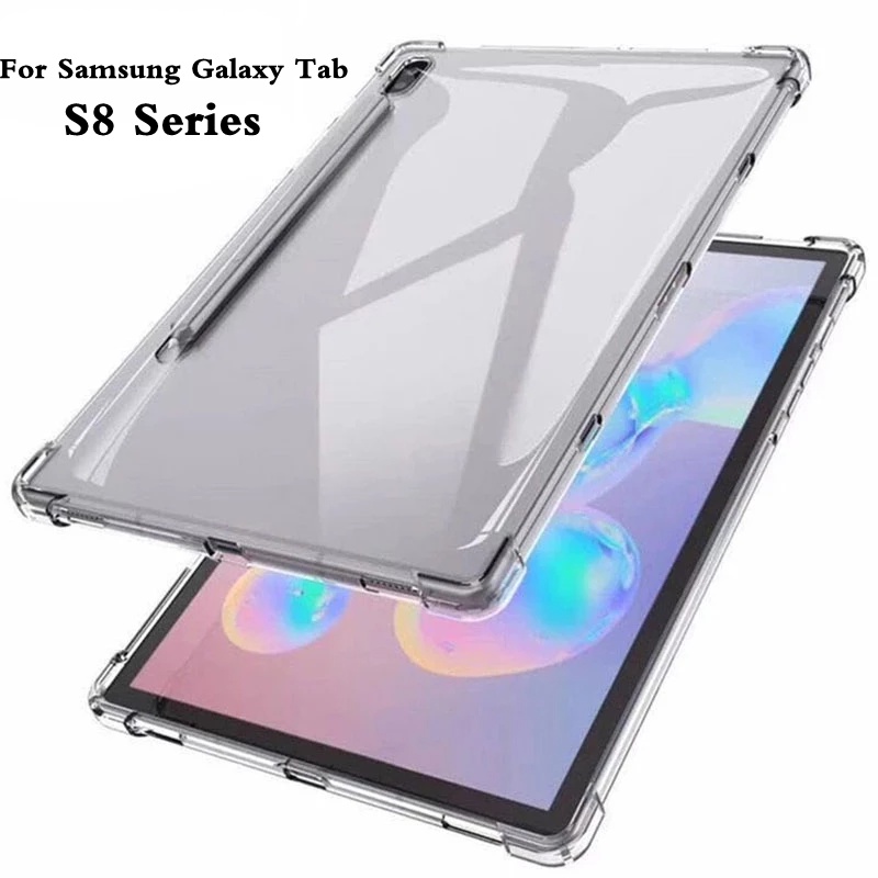 Ốp Máy Tính Bảng TPU Mềm Bảo Vệ Bốn Góc Chống Va Đập Màu Trong Suốt Cho Samsung Galaxy Tab S8 Series