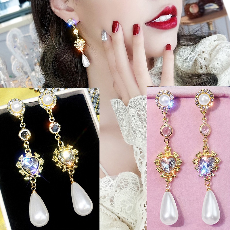 Đôi Bông Tai Mạ Bạc S925 Họa Tiết Ngọc Trai Thời Trang Sành Điệu Cho Nữ
