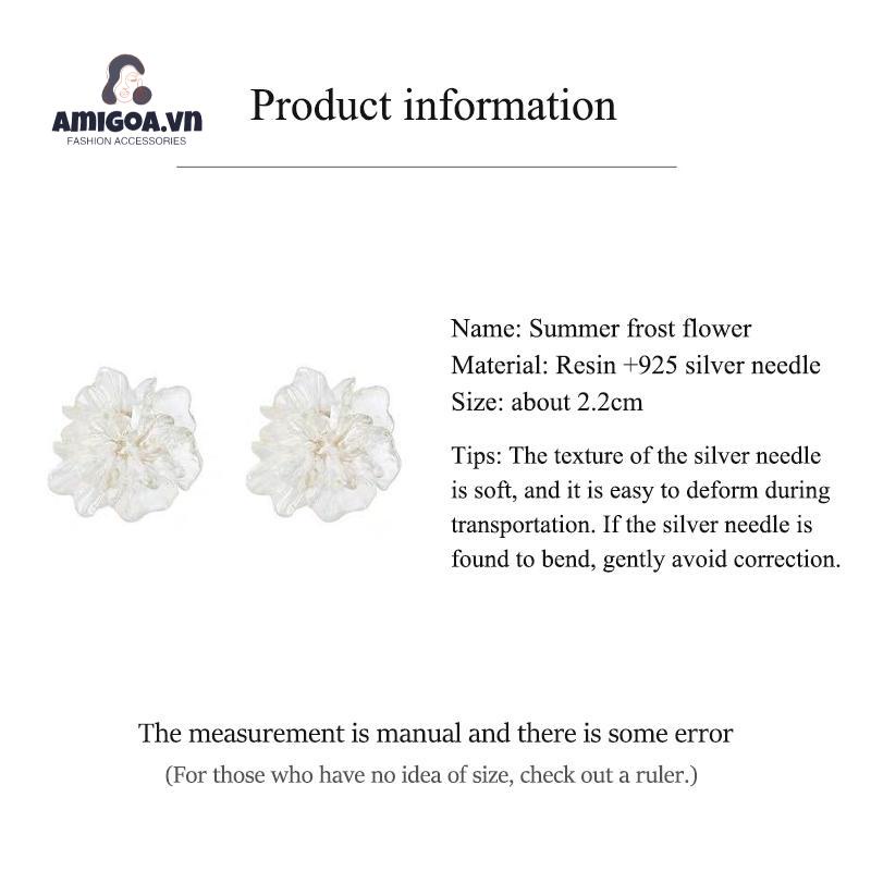 ✨✨Đôi bông tai hình hoa 3D trong suốt phong cách Hàn Quốc thời trang cho nữ