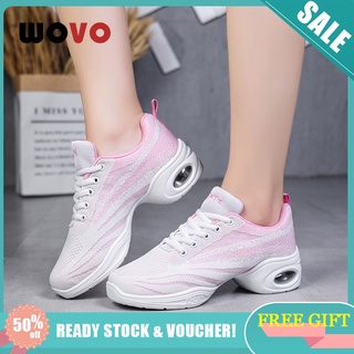 WOVO Giày khiêu vũ đế mềm họa tiết hoa cúc xinh xắn thời trang