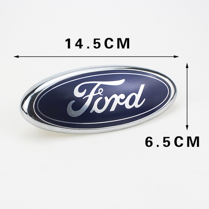 1 chiếc Logo kích thước 14.5*6.5cm biểu tượng trước và sau xe ô tô Ford mã KLJ1465 (có chân cài)