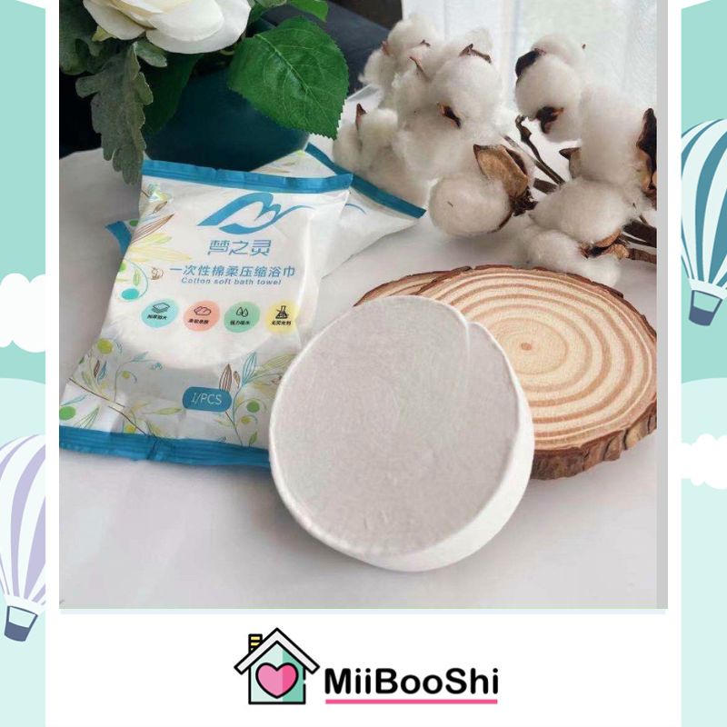 Khăn tắm nén du lịch cotton tiện lợi dùng một lần thấm nước tốt 70*140 cm MIIBOOSHI P.260