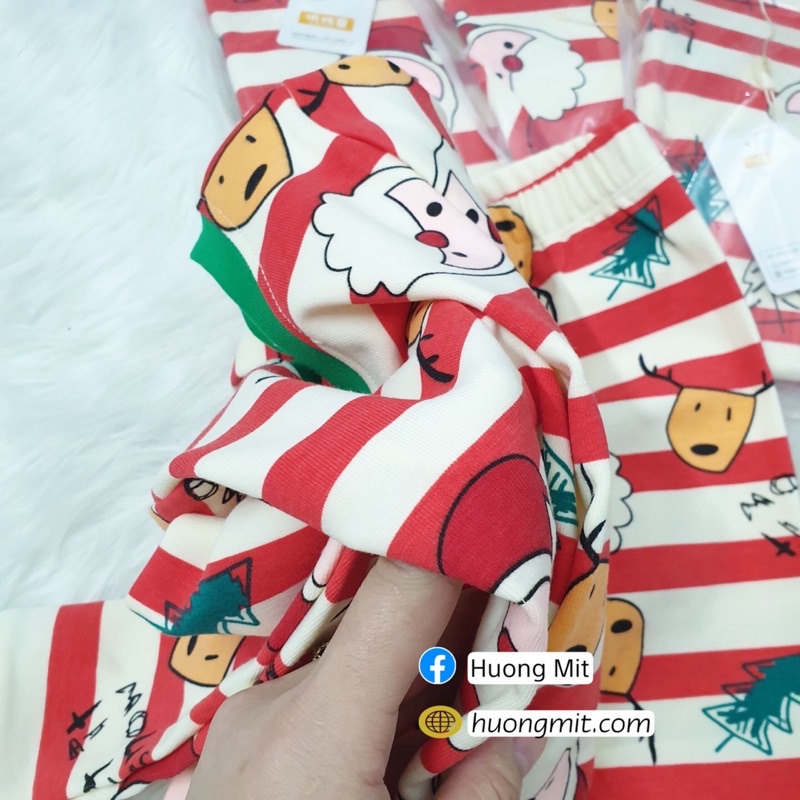 Bộ noel bé trai, bé gái hãng kèm mũ chất mềm đẹp