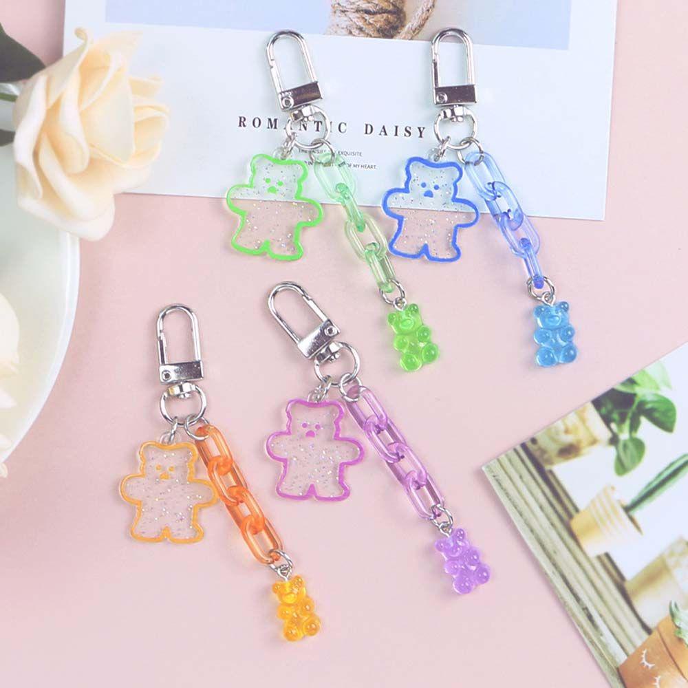 LANFY Móc Khóa Điện Thoại Bằng Acrylic Màu Thạch Thời Trang