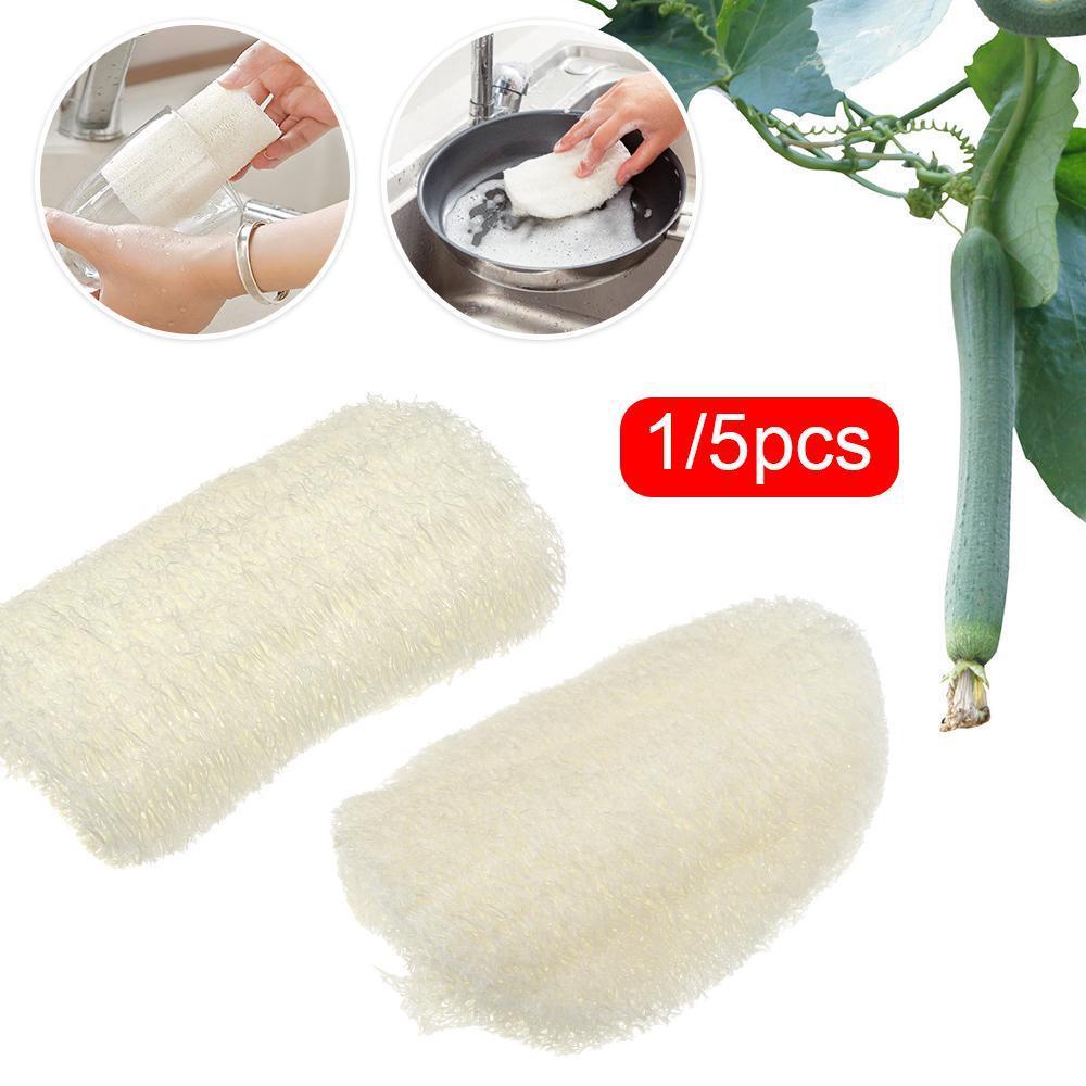 Bộ 1 / 5 Miếng Xơ Mướp Rửa Chén Dĩa Chống Dính Dầu Tiện Dụng