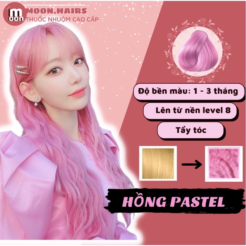 Thuốc nhuộm tóc HỒNG PASTEL | HỒNG PHẤN | Tặng Vitamin E dưỡng tóc, bao tay nhuộm, muc trùm tóc