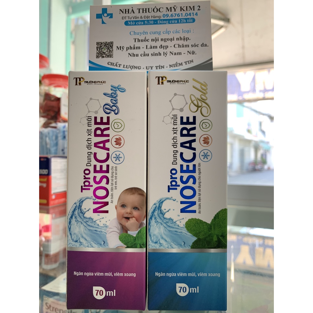 Dung dịch vệ sinh mũi cho bé và người lớn NOSECARE phòng và tăng cường miễn dịch ở mũi chai 70ml- Nhà Thuốc Mỹ Kim