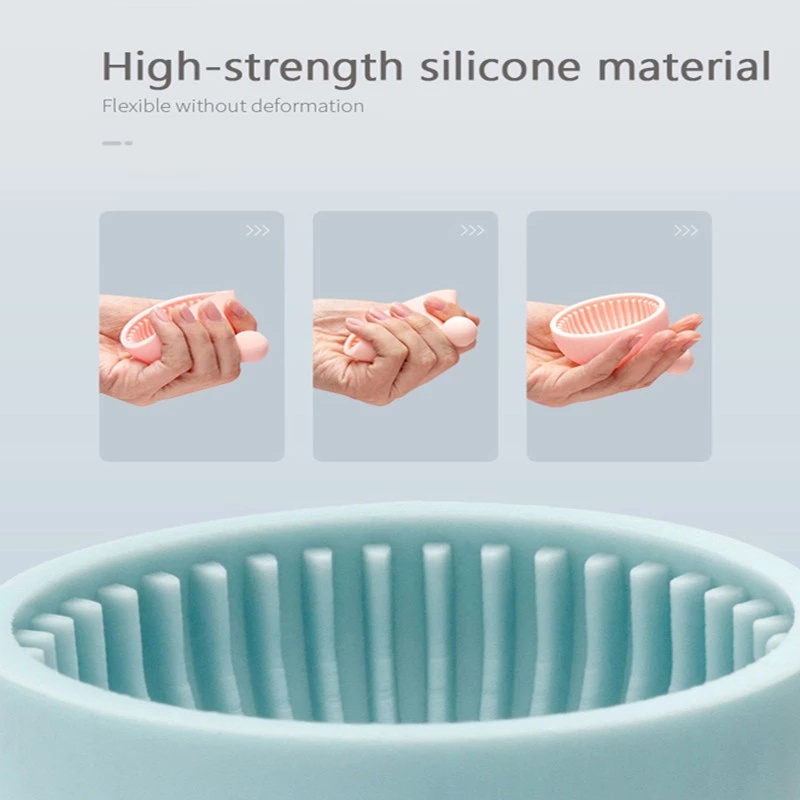 Miếng Rửa Cọ Trang Điểm Hình Bán Nguyệt Bằng Silicon Mềm Mại Dễ Thương