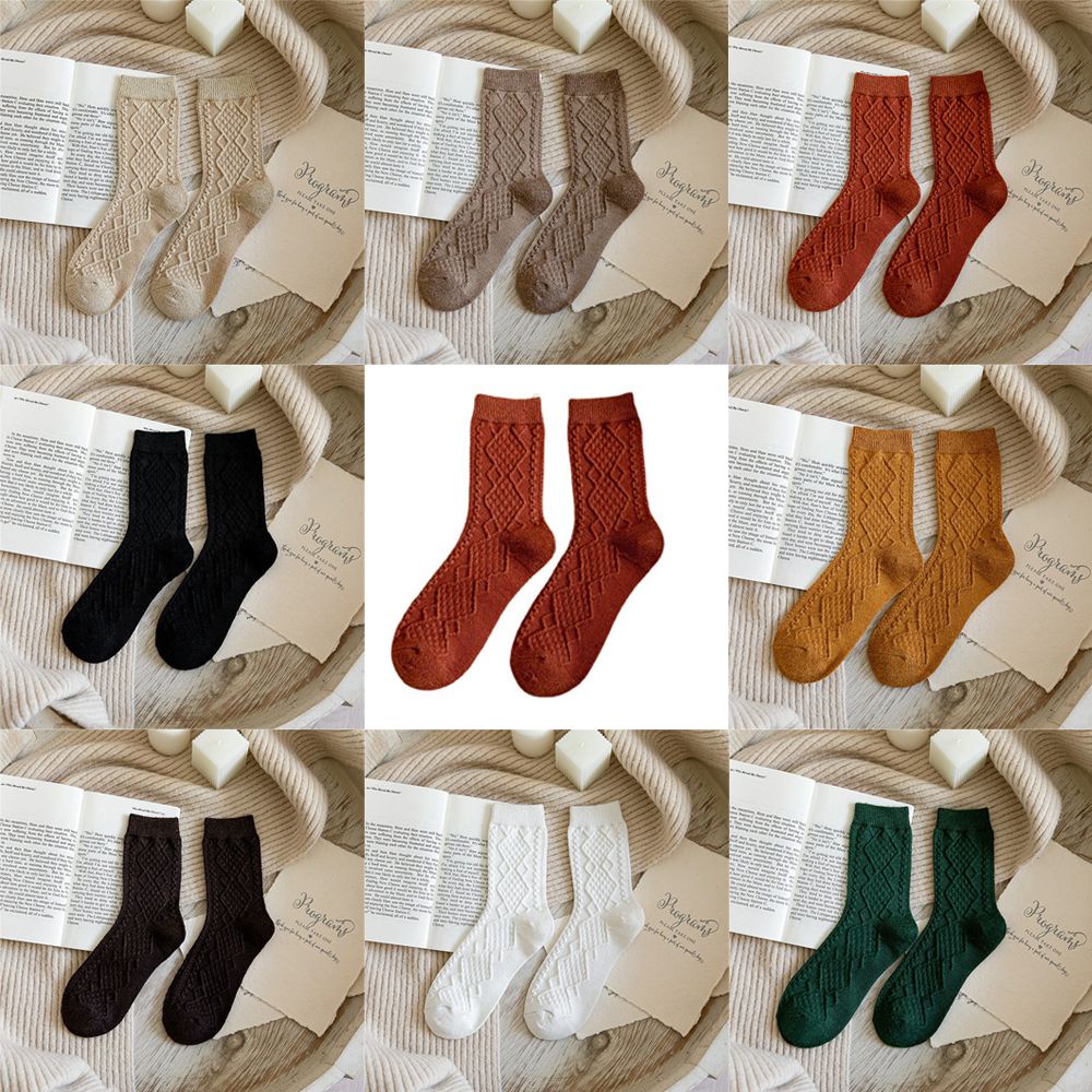 Vớ len cashmere cổ cao nhiều màu phong cách Nhật Bản cho nữ