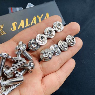 ỐC ĐĨA INOX 8LY KIỂU SALAYA TRANG TRÍ CHO NHIỀU DÒNG XE SIÊU SÁNG CAO CẤP (GIÁ 1 CON ỐC)