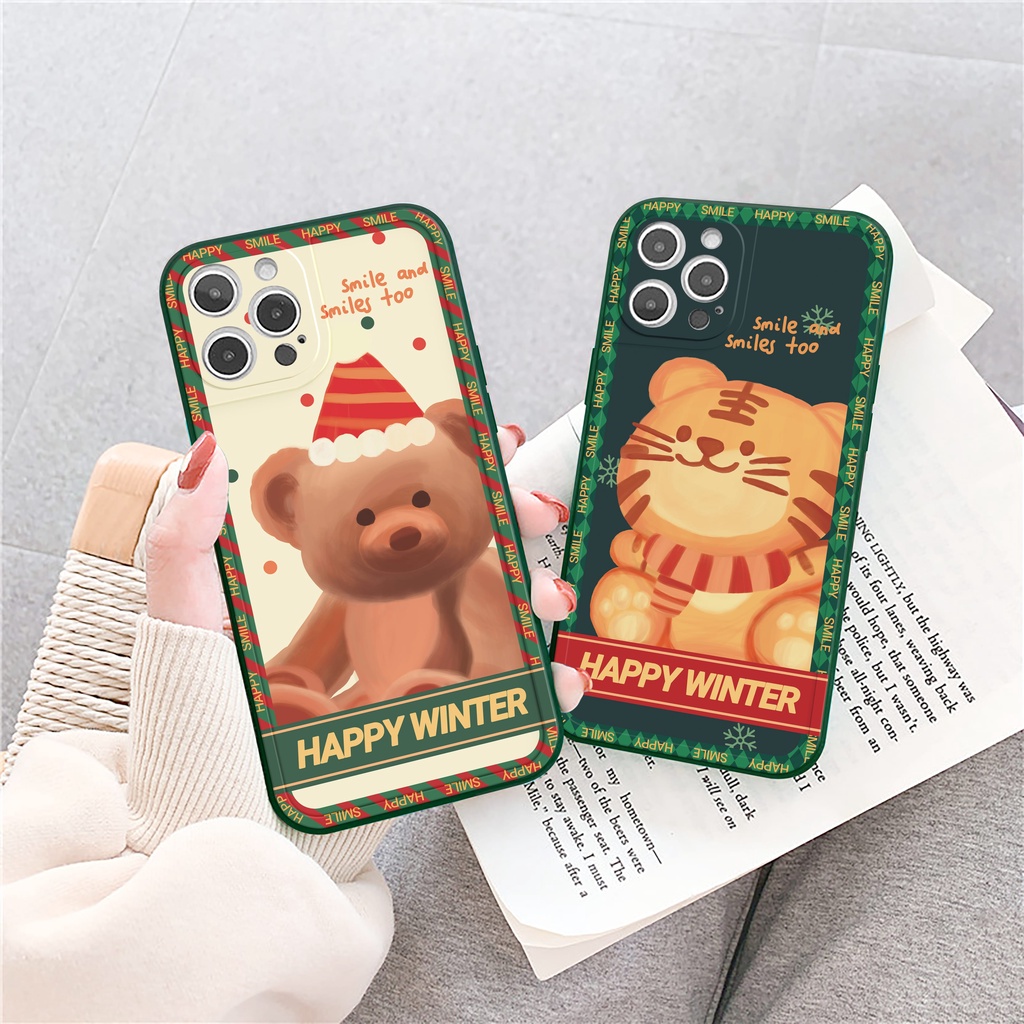 Ốp lưng iphone Happy Winter bóng cạnh vuông 6/6plus/6s/6splus/7/7plus/8/8plus/x/xr/xs/11/12/13/pro/max/plus/promax | BigBuy360 - bigbuy360.vn