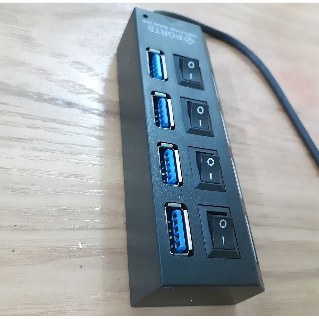 Hub Chia 1 Cổng USB 3.0 Thành 4 Cổng USB 3.0 Có Công Tắc