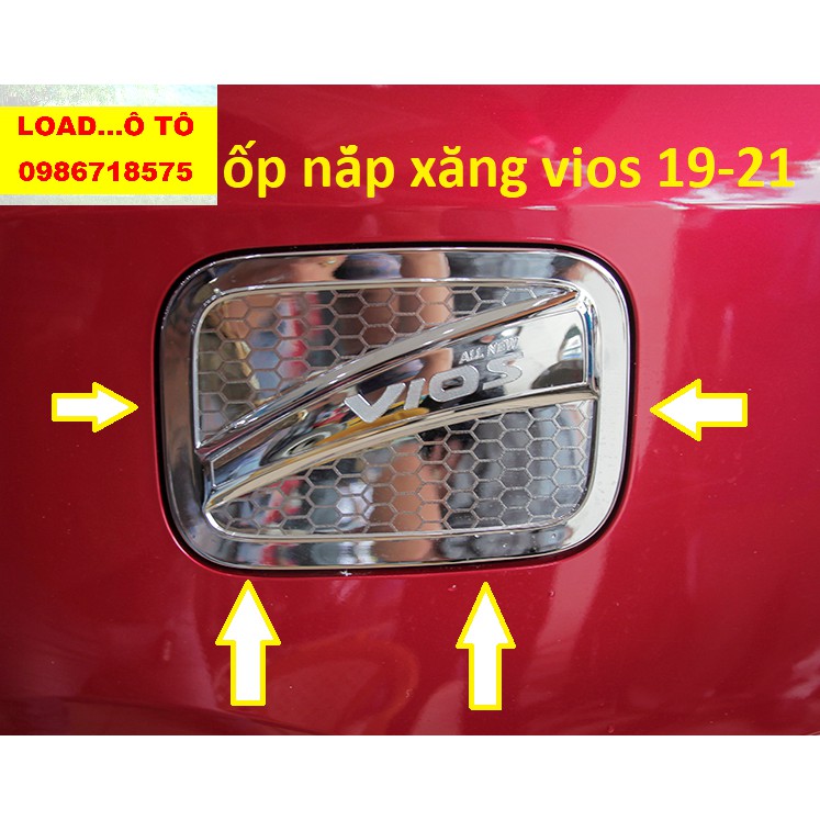 Ốp Nắp Bính Xăng Xe Toyota Vios 2022-2019 Mạ Crom Sáng Bóng Cao Cấp