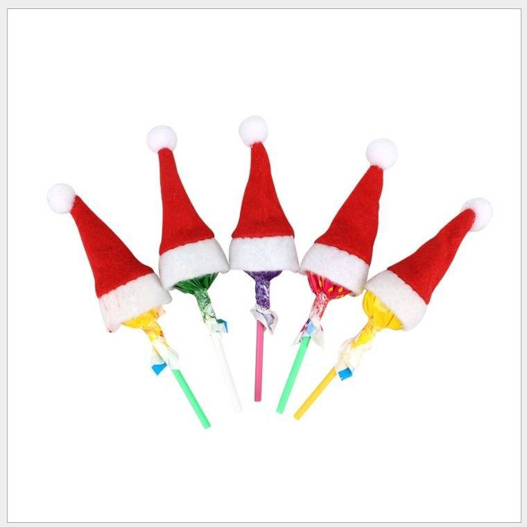 Set 6 Mũ Ông Già Noel Trang Trí Kẹo Mút Dịp Giáng Sinh Cho Nhà Bếp/Tiệc Tùng