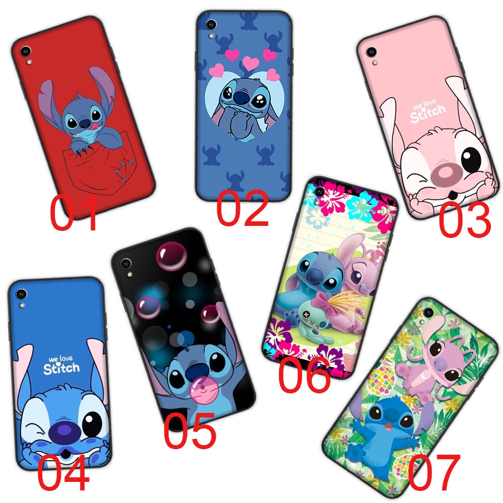 Ốp điện thoại mềm màu đen Stitch Design VIVO Y91 Y91C Y93 Y95 Y11 Y12 Y17