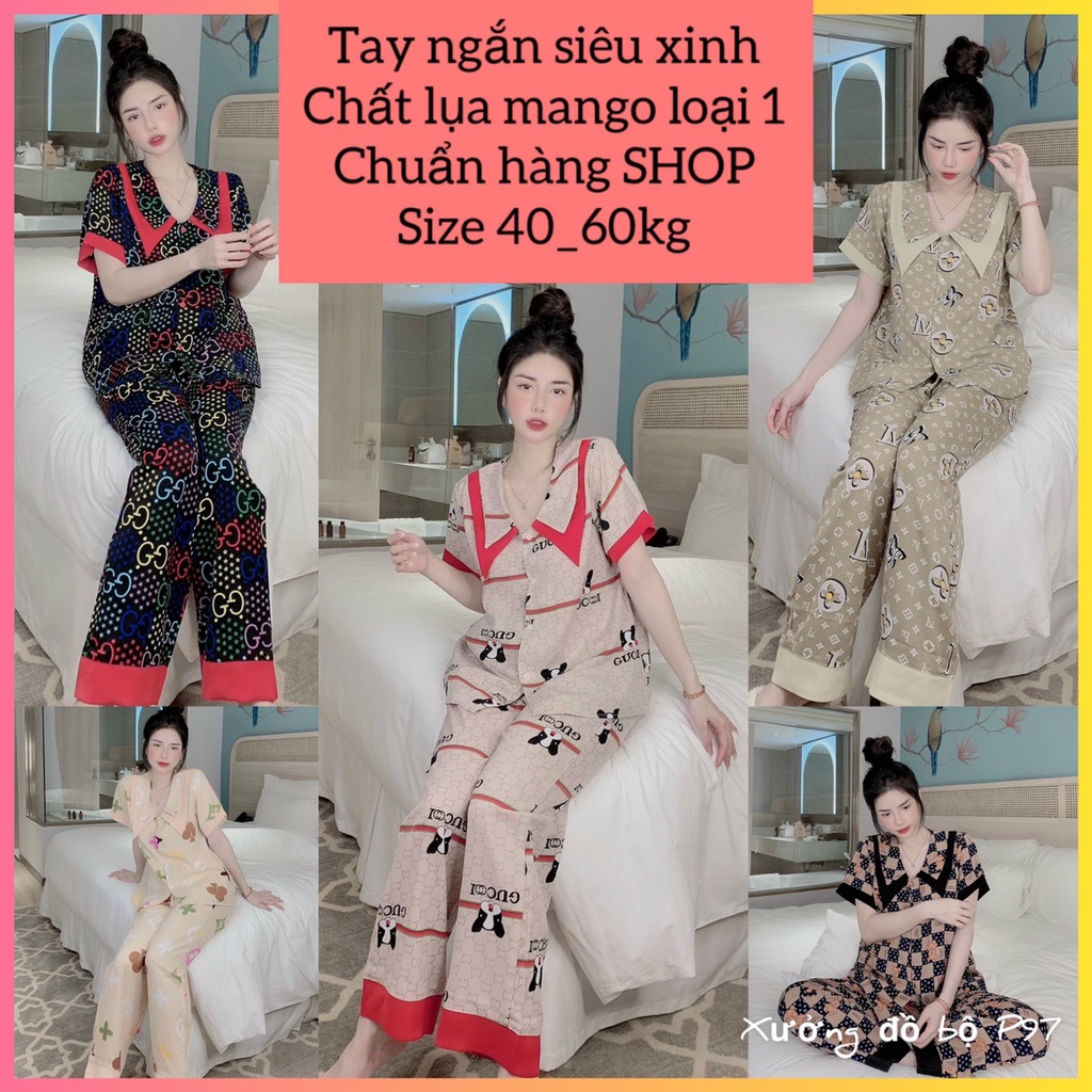 pijama tay ngắn cổ nhọn thiết kế siêu xinh, nhiều mẫu. chất liệu lụa cao cấp mềm mịn mát chuẩn hàng shop, pizama nữ xinh