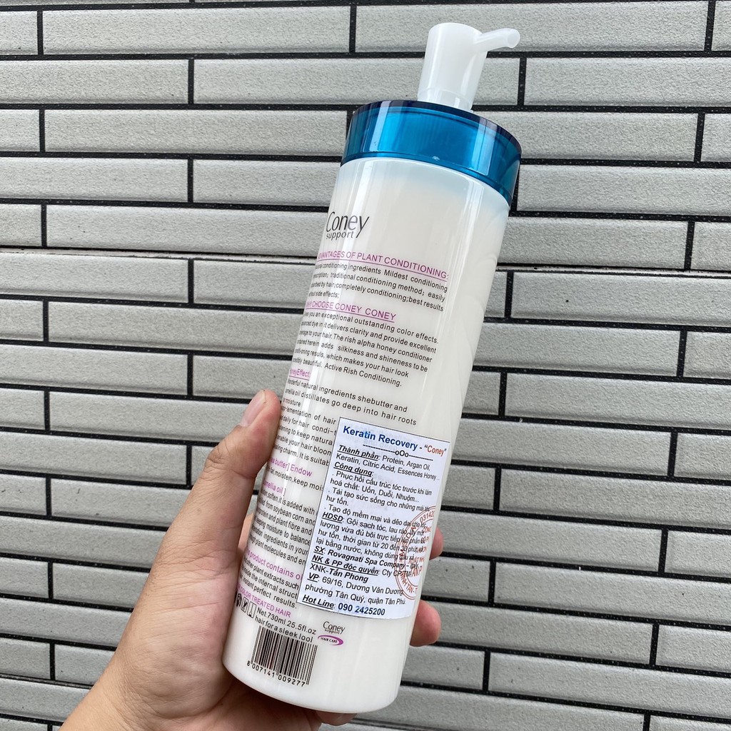 Kem Keratin Coney Recovery phục hồi tóc hư tổn Ý 780ml ( New 2021 )