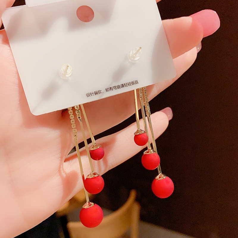 Khuyên Tai Nữ Dài Đính Ngọc Thời Trang Hàn