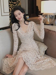 (Order) VÁY REN BODY CỔ V ULZZANG (ảnh thật cuối)