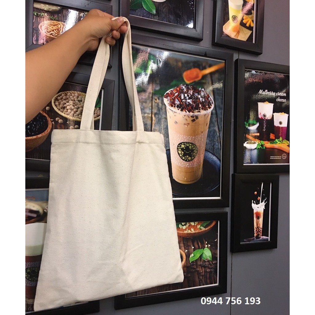 Túi mộc vân điểm có khóa kéo 33x38 cm chất vải chuẩn của túi vải bố