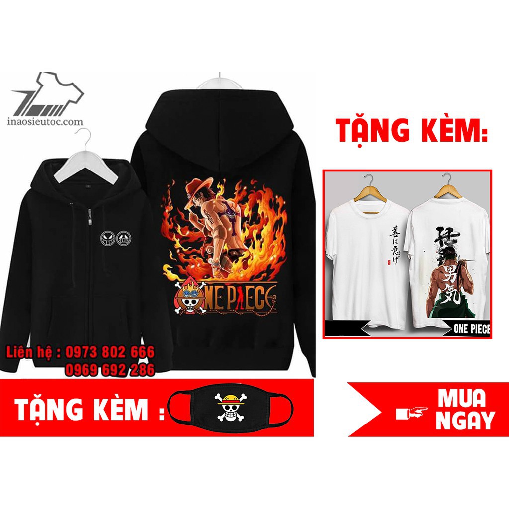 Áo khoác in hình ACE | ÁO ONE PIECE giá siêu rẻ nhất vịnh bắc bộ