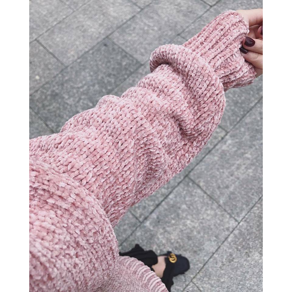 ÁO LEN NHUNG HỒNG