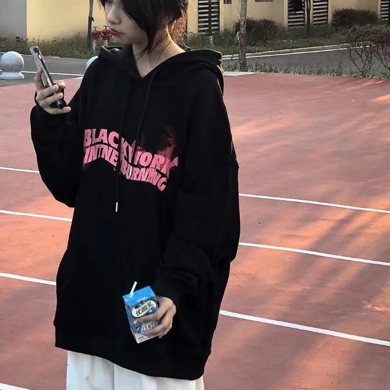 Áo hoodie COZOKC tay dài in hình trái tim phong cách Hàn Quốc cá tính cho nữ