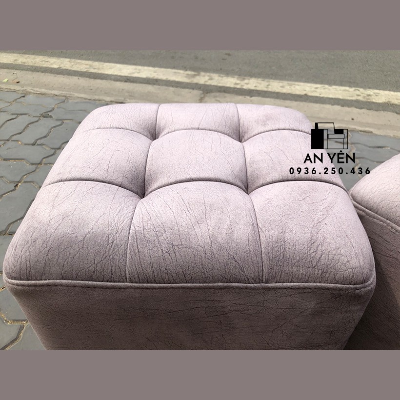 Ghế đôn vuông 40cm x 40 cm rút múi cổ điển phong cách Bắc Âu sang trọng Sofa Decor Phòng Khách An Yên Nội Thất AYD05