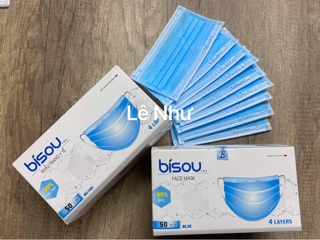 Khẩu trang y tế 4 lớp bisou đủ màu hộp 50 cái - ảnh sản phẩm 7