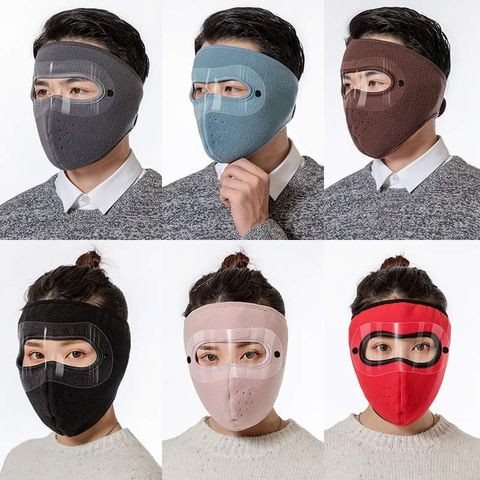 Khẩu trang Ninja lót nỉ bảo vệ mắt - Khẩu trang có kính che trán kín mặt