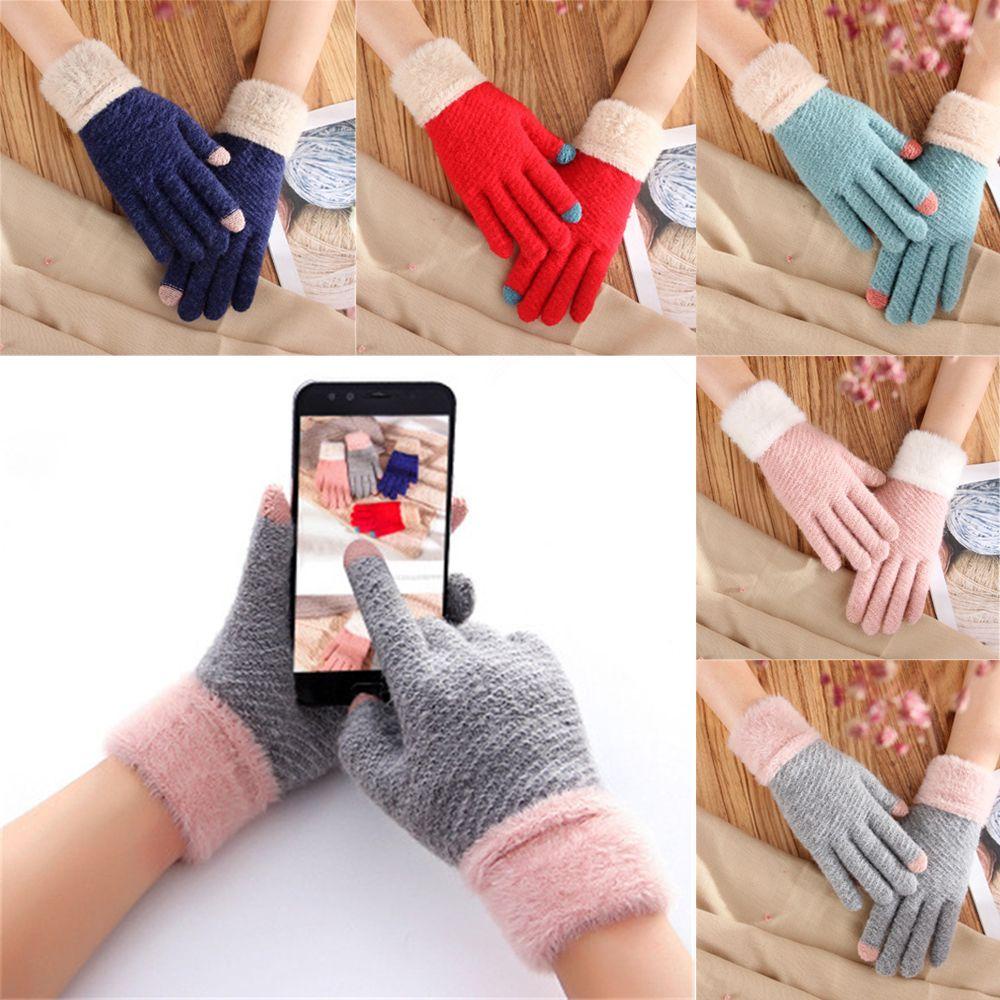 Găng Tay Dệt Kim Giữ Ấm Ngón Tay Họa Tiết Hoạt Hình Dễ Thương Cho Nam Và Nữ