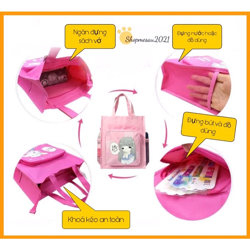 Túi đi học thêm kèm ví đựng bút cho bé trai và bé gái