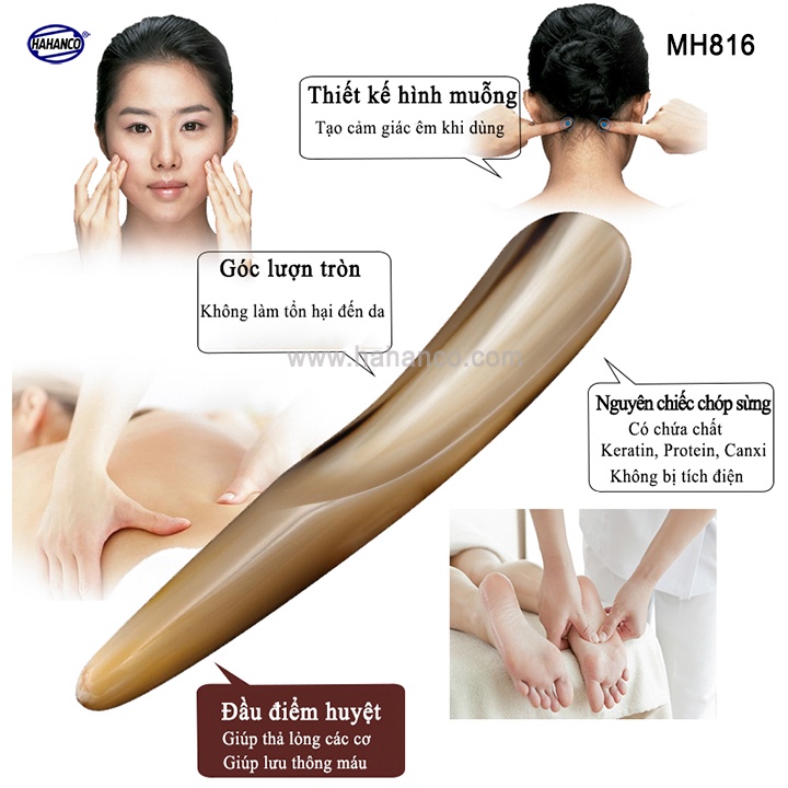 Dụng cụ điện chẩn - CÂY CẠO GIÓ, MÁT XA, DAY ẤN HUYỆT BẰNG SỪNG giúp lưu thông máu (MH816)