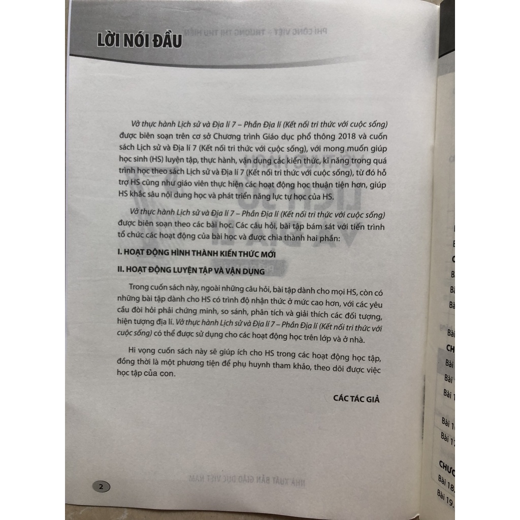 Sách - Vở thực hành lịch sử và địa lí 7