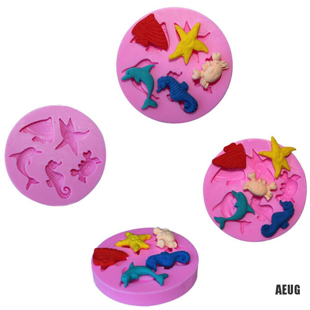 Khuôn silicon làm bánh hình động vật biển thú vị