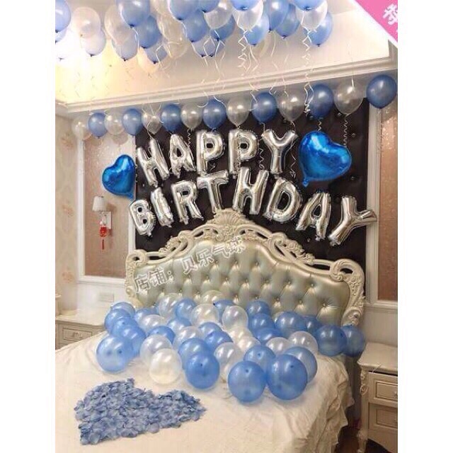 [TẶNG 2 SỐ] Set happy birthday kèm bóng nhũ - chat với shop để chọn màu